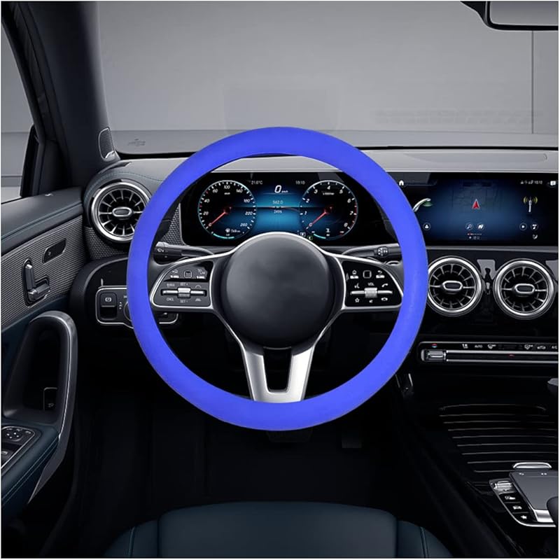 AICEL Car Silicone Steering Wheel Cover, Soft Anti-Slip Auto Steering Wheel Protector Fit 14 Inch, Universal Vehicle Interior Accessories For Cars,