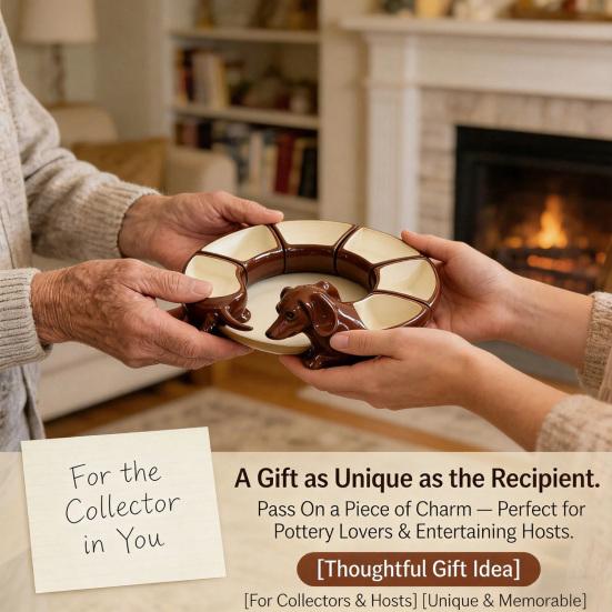 Винтажный поднос для закусок с разделителями Дакель 5-секционный сервировочный поднос Смоляная тарелка для снеков для сыра орехов фруктов Декоративный подарок для любителей собак хозяев