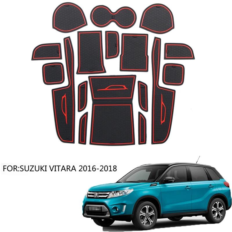 Коврик для дверного проема автомобиля Suzuki Vitara 2016 2017 2018 2020 2021 2022 2023 Car Gate Groove Pad Console Cup Holder Insert Coaster