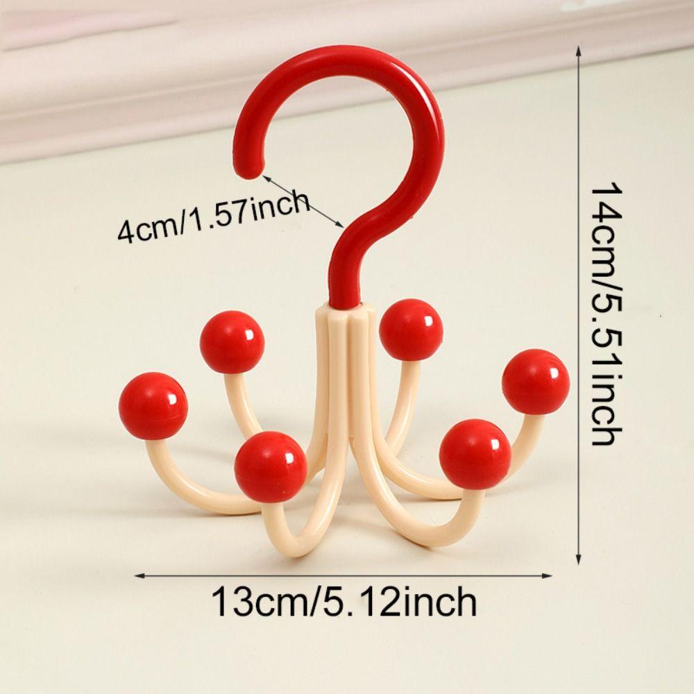 6pcs Space-Saving Dopamine Hook Hanger Six Claws Scarf Hat Bag Organizer  Laundry