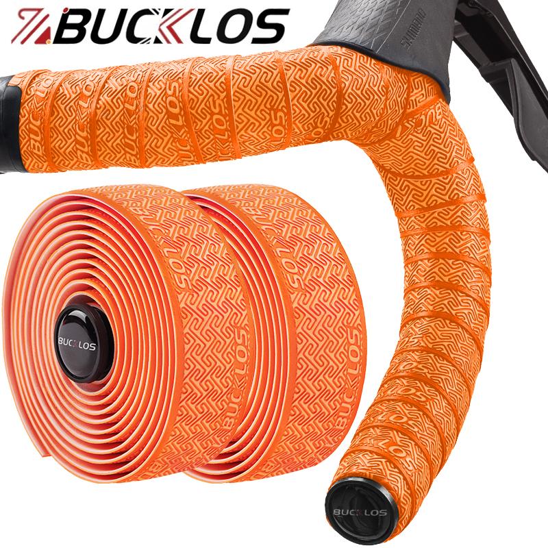 BUCKLOS Bike Handlebar Tape EVA PU Road Bicycle Handlebar Tape Anti-slip Shock Absorption Cycling Wrap End Plug Bike Accessories 1