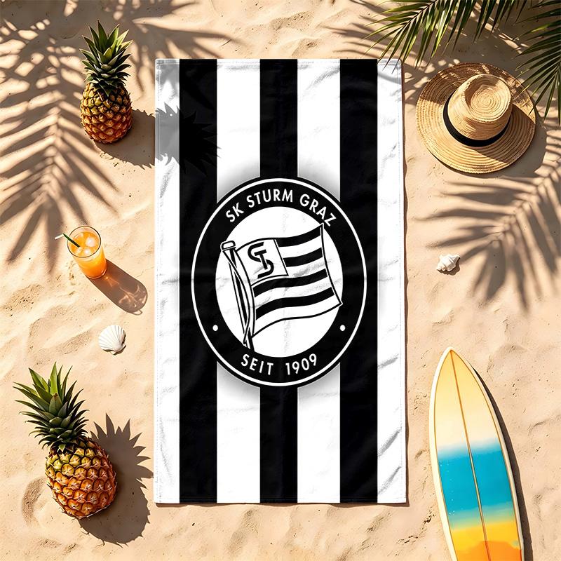 SK Sturm Graz (1) Theme Beach Towel Sand Resistant Soft And Comfortable Suitable For The Pool Camping Yoga And Diving A Travel