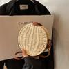 Fashion Handmade Women's Round Straw Handbag Luxury Brands Girl Summer Beach Bag Rattan Woven Shoulder Bags Lovely Small Handbag