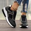 Women's Sports and Leisure Shoes European and American New Fashion Slope Heel Platform Casual Sports Women's Single Shoes 43 Large Size Spot