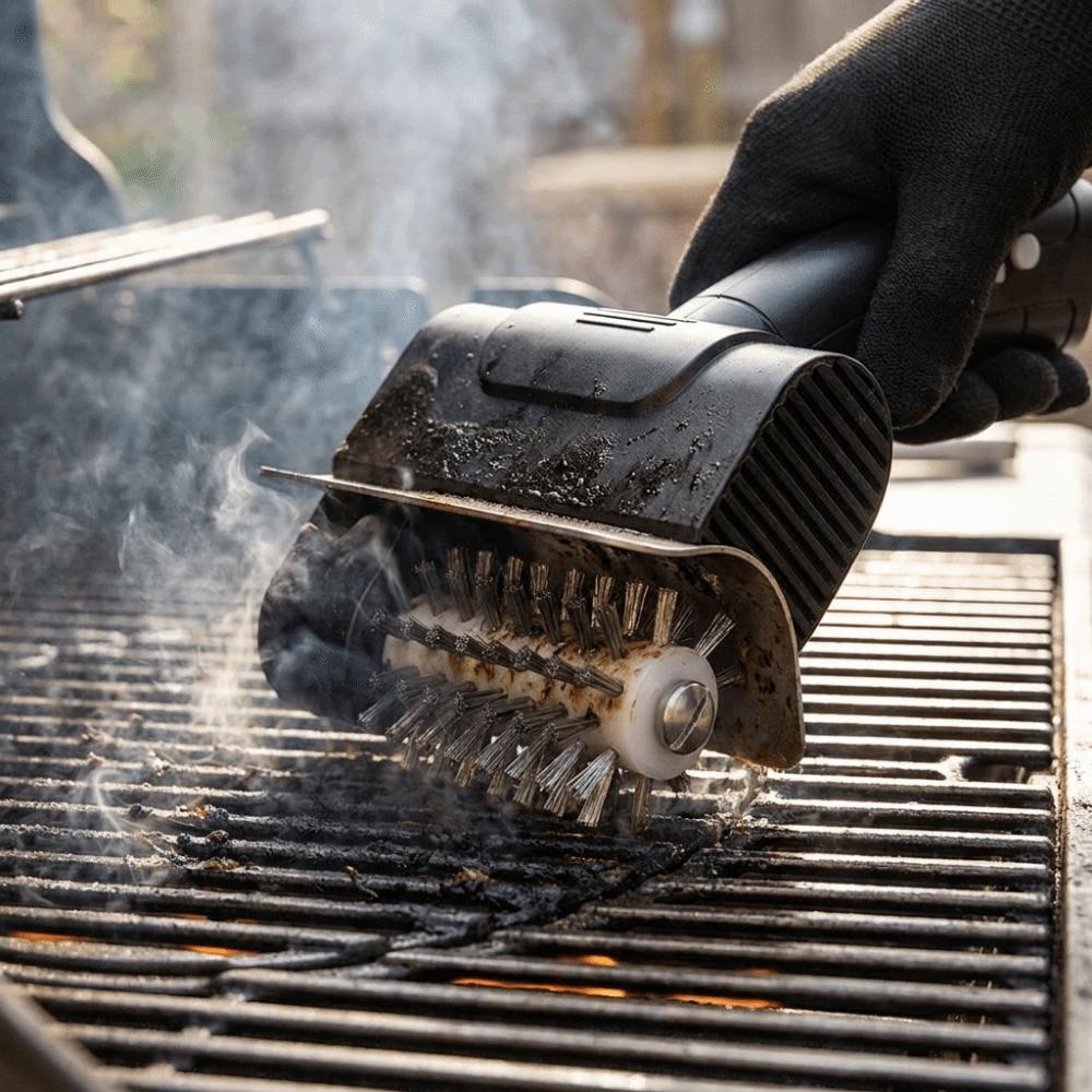 Efficient Electric Grill Brush Detachable Roller Grill Cleaner Brush Grill Cleaning Brush Kitchen