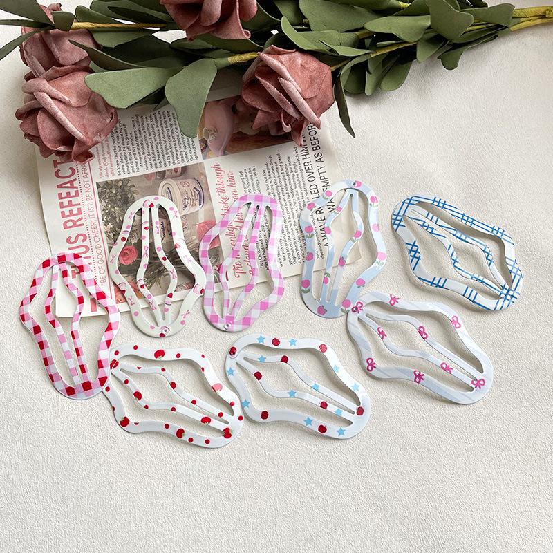 Cute Cloud Hollow Hair Clip Sweet Girl Print Bowknot Fruit Hair Clip Forehead Bangs Clip Hairpin