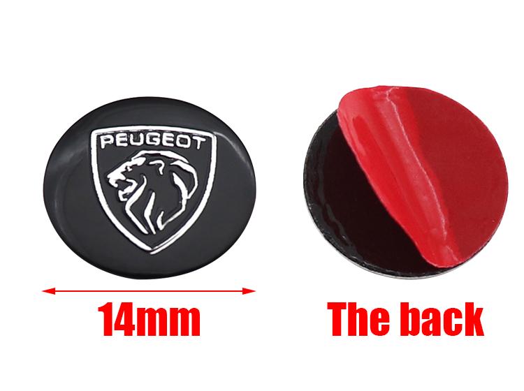 50pcs 100pcs 3D Peugeot 14mm 16mm Aluminum Car Logo Key Fob Decoration Emblem Auto Key Badge Sticker car sticker Accessories