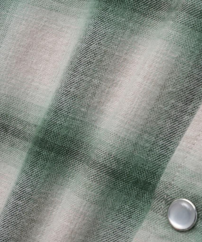 NOIRER Ombre Western Check Shirt (Green)