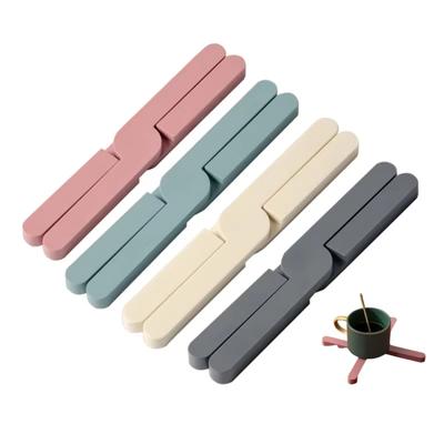 Складной коврик для обеденного стола, нескользящий коврик для кастрюли, подставки для столовых приборов, термостойкий коврик, держатель для тарелок, подставка для кухонных инструментов, настольный коврик