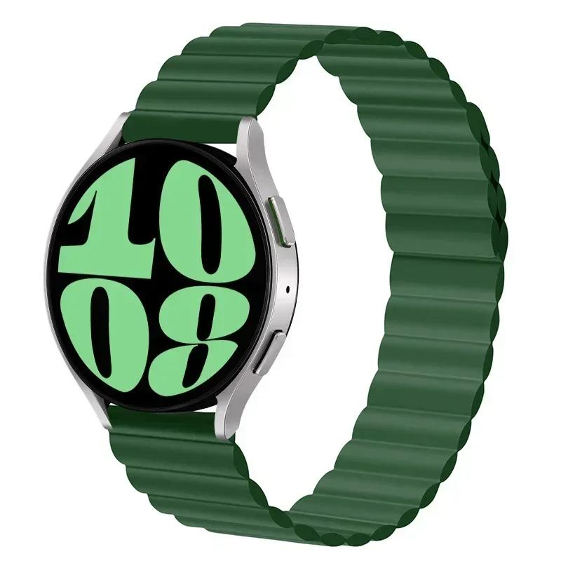 Силиконовый ремешок 20 мм 22 мм для часов Samsung Galaxy watch 6/4/5 pro/3/active 2 amazfit браслет с магнитной петлей HUAWEI watch GT 2e 3 Band