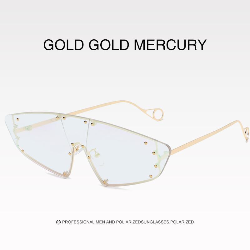 Новая технология защиты глаз Модные женские очки с нерегулярными зеркальными заклепками Винтажные солнцезащитные очки для женщин и мужчин UV400