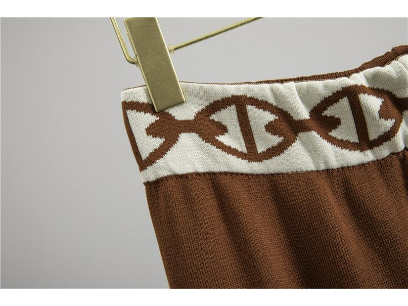 Женский летний вязаный топ и брюки с высокой посадкой