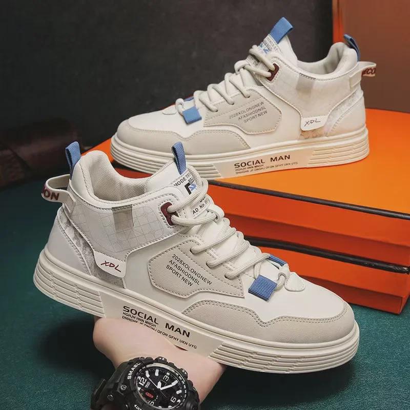 2024 Spring/Summer Men's Trendy High-Top Sneakers: Casual, All-Match Student Footwear