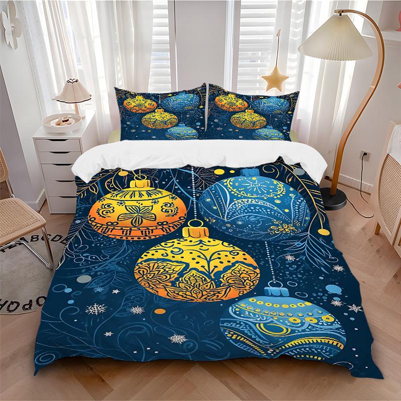 3pc Festive Atmosphere Style Cover Set - 1 Quilt Cover + 2 Pillowcases, All Seasons Bedroom Setting, Perfect for Home001