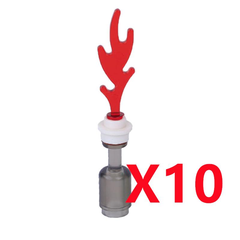 MOC Строительные блоки Костер Пламя Средневековая Бутылка вина Набор аксессуаров Модель подсвечника Мини-кирпич Совместимая игрушка Подарок Сделай сам X019