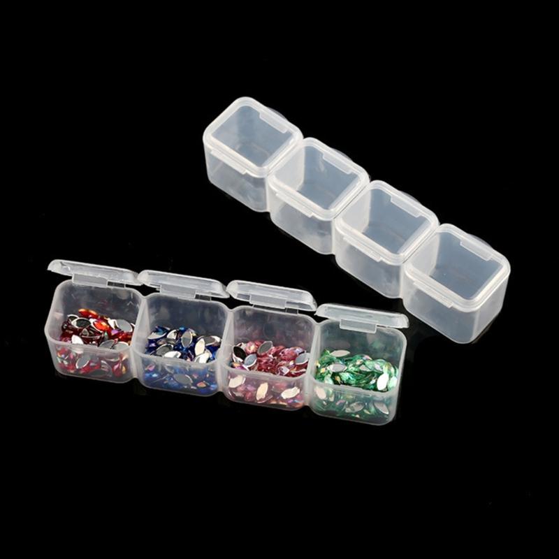56 Grids Jewelry Box DIY  Drill Box Nail Art Organizer for Rhinestone Bead Storage for Case for Rings Ea