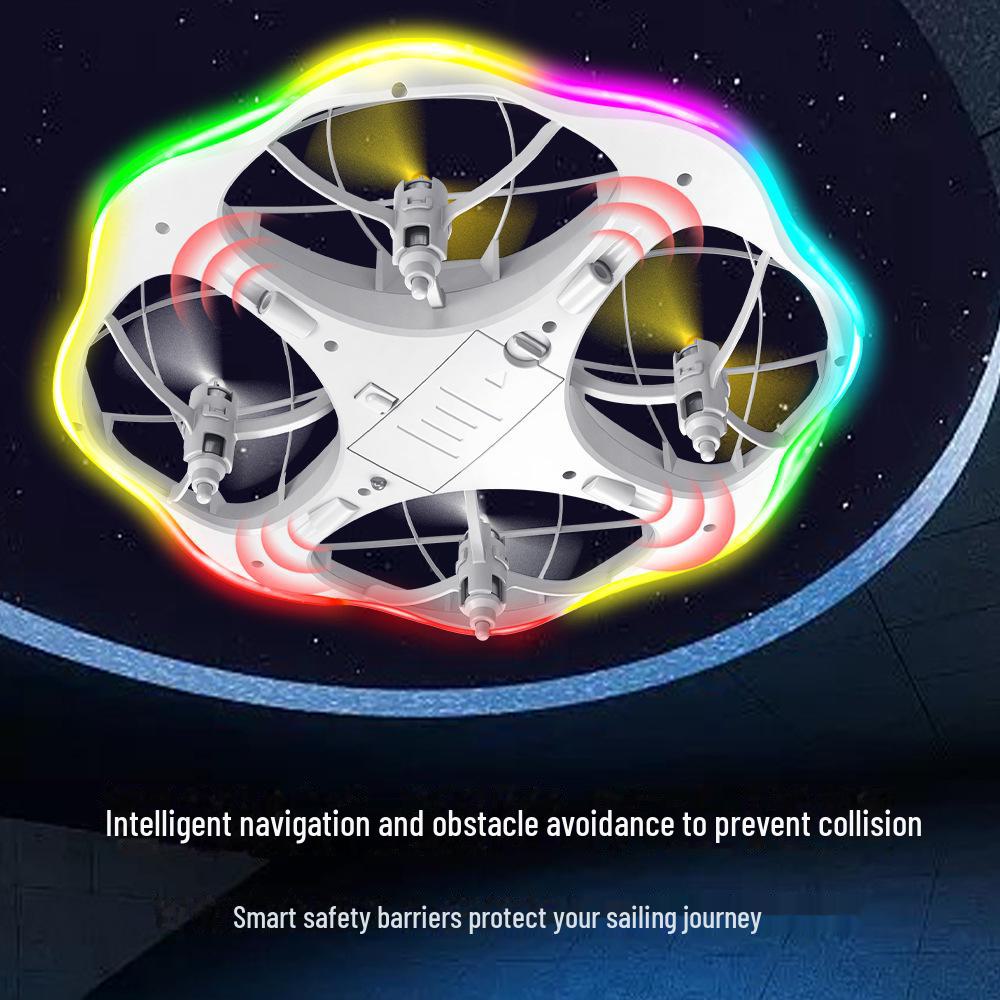 H158 Gravity-Sensing Stunt UFO: LED Mini Remote-Control Flying Saucer with Obstacle Avoidance