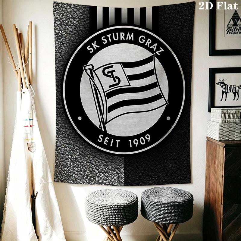 SK Sturm Graz club Wall Hanging Printed Fabric Blanket Decorative Tapestries for Bedroom Living Room Home Decor