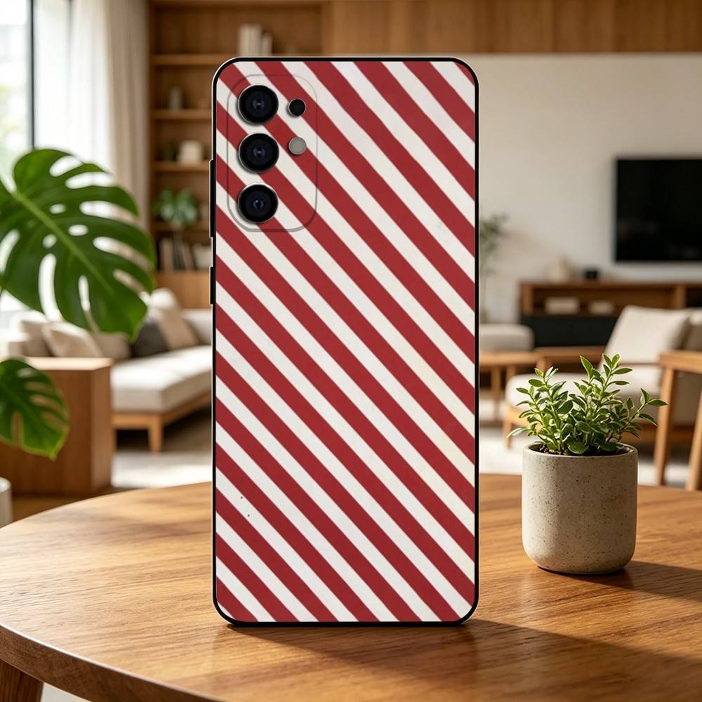 Чехол для телефона с узором в бордово-белую полоску для Samsung S25, S24, S21, S22, S23, S30, Ultra, S20, Plus, Fe, Lite, Note, 10, Черный чехол