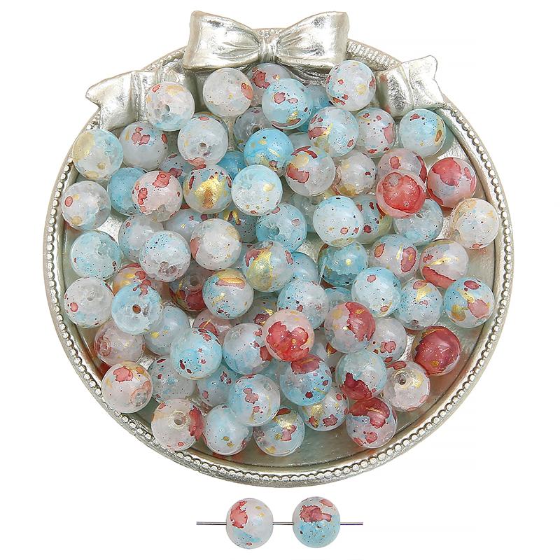 20 шт. 10 мм Необычные хрустальные стеклянные круглые бусины с потрескиванием для браслета и ожерелья DIY аксессуары для изготовления ювелирных изделий