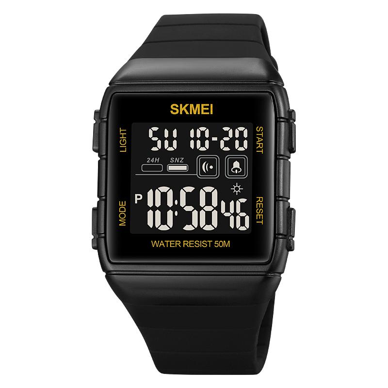 SKMEI Military Countdown Wristwatch Fashion Back Light Digital Display Mens Sport Watches 5Bar Waterproof Alarm Date Week Clock