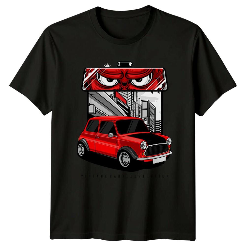 Красная футболка с классическими автомобилями Mini Cooper для мужчин и женщин, графический топ
