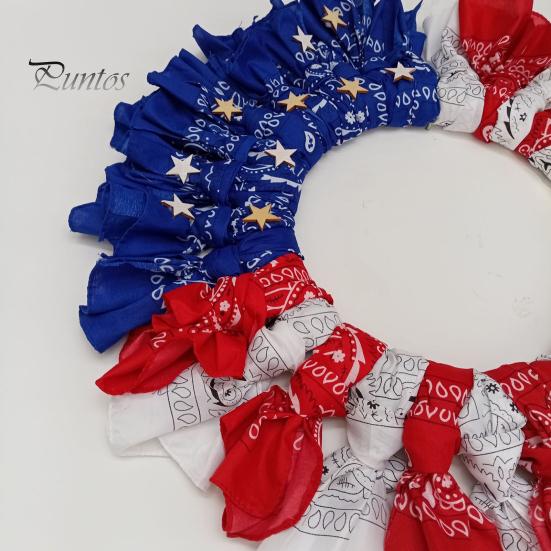 Венок на входную дверь 4 июля патриотический приветственный знак красный белый синий звездный венок украшение на крыльцо на День памяти домашний декор стены