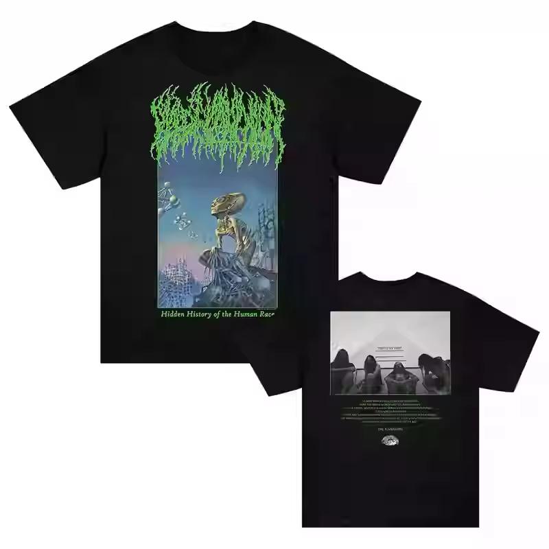 2025 Лето Новый Y2K Топ Футболка BLOOD INCANTATION Группа Dark Metal Wind Rock Американская Свободная Мужская и Женская Футболка Большого Размера