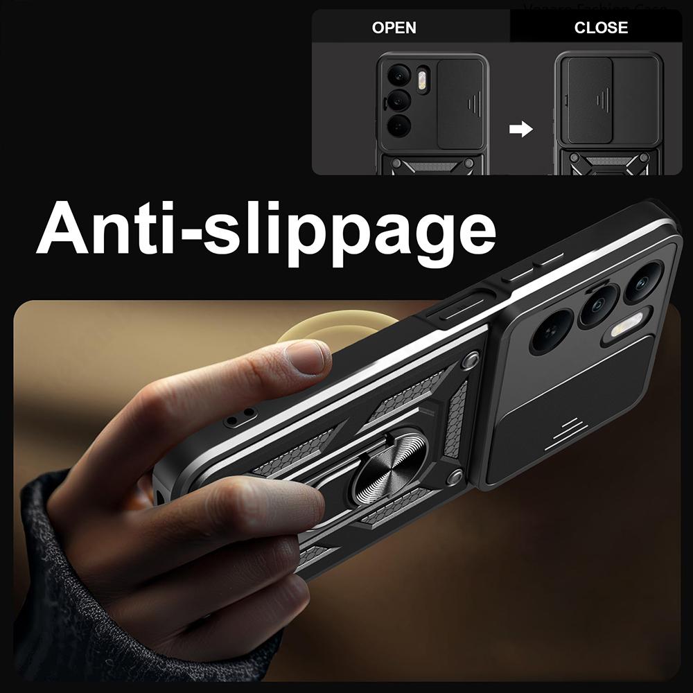 Чехол-накладка Slide Lens Armor для Realme C71 4G Чехол для OPPO Realme C71 4G Чехол с магнитной подставкой-кольцом Ударопрочная защитная крышка