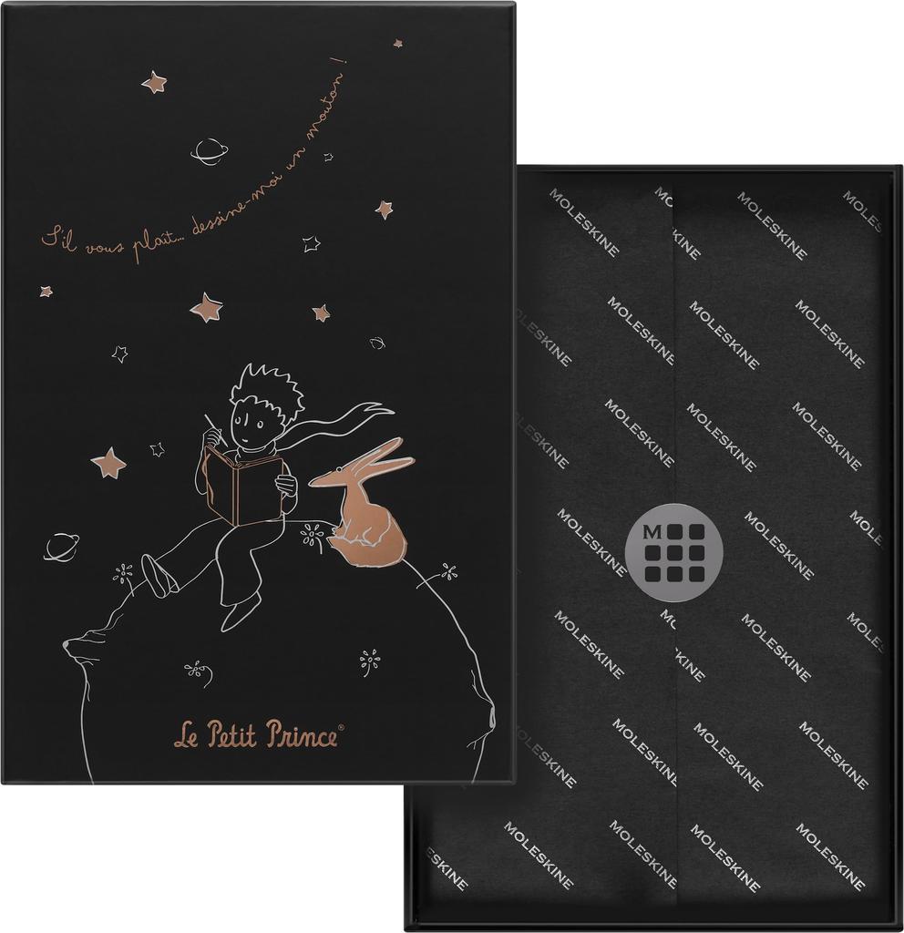 Moleskine Маленький принц Горизонтальный Большой Размер x Блокнот в Подарочной Коробке, Твердый Переплет, В Линию, (13см 21см), черный, (LEPP04QP060BOX)