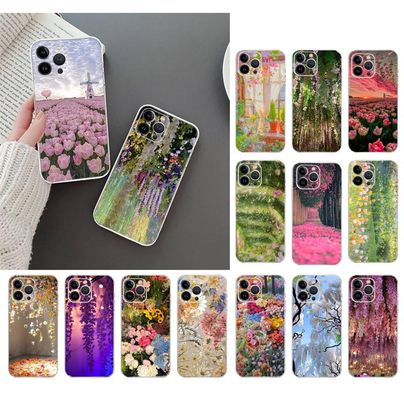 Flowers Garden Phone Case For Iphone 15 14 Pro Max 13 12 11 Pro Max XSMax XR 12 13 Mini 14 Plus