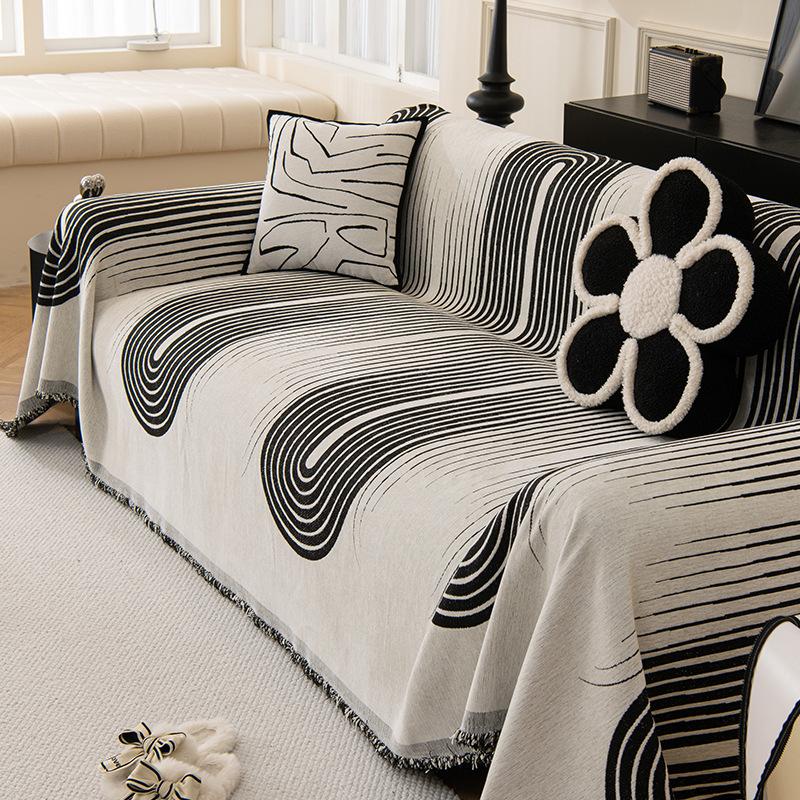 Thickened Chenille Fabric Sofa Towel Simple Modern Geometric All-inclusive Sofa Cover Anti-cat Scratch Universal Cover