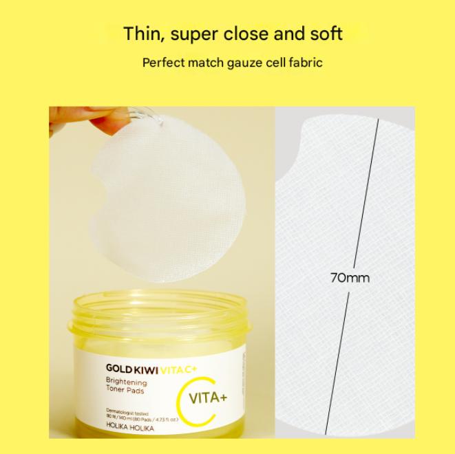 HOLIKA HOLIKA Gold Kiwi Vita C+ Осветляющий уход за кожей  (Тонер 150 мл, сыворотка 45 мл, тонер-диски 80 листов) (12 вариантов)
