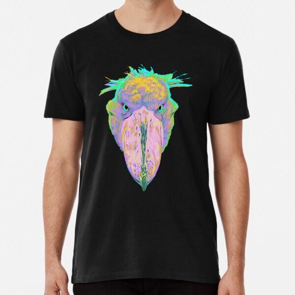 Colorful Bird Splash Shoebill Made in Australia Tshirt S to 2XL