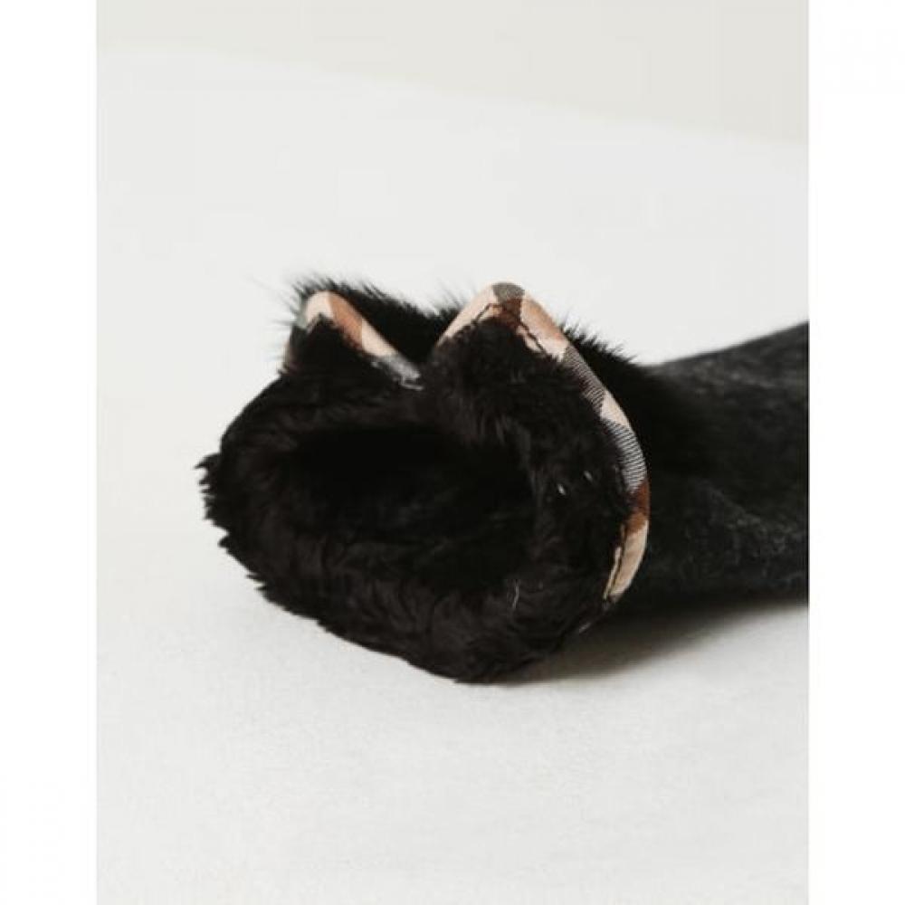 Daks Women Black Mink Fur Wool Gloves Dcgv6f430bk
