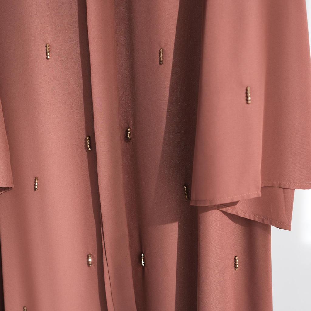 Кардиган-халат из лории, расшитый вручную бисером, Турция, LR959, на пуговицах