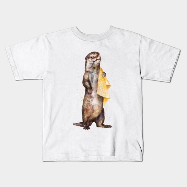 Boys Girls Soft Cotton Graphic Tees Otter Breathable Daily School Wear Kids T-Shirts