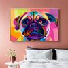 Colorful Cute Pug Dog Poster Canvas Painting Graffiti Animal Art Wall Print Picture For Living Room Home Decor Cuadro