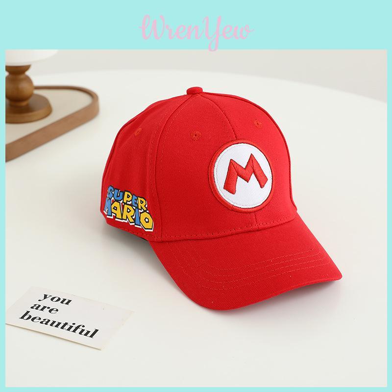 Детская солнцезащитная шляпа Super Mario Bros с вышивкой, коротким козырьком и ветрозащитной конструкцией для игр на свежем воздухе