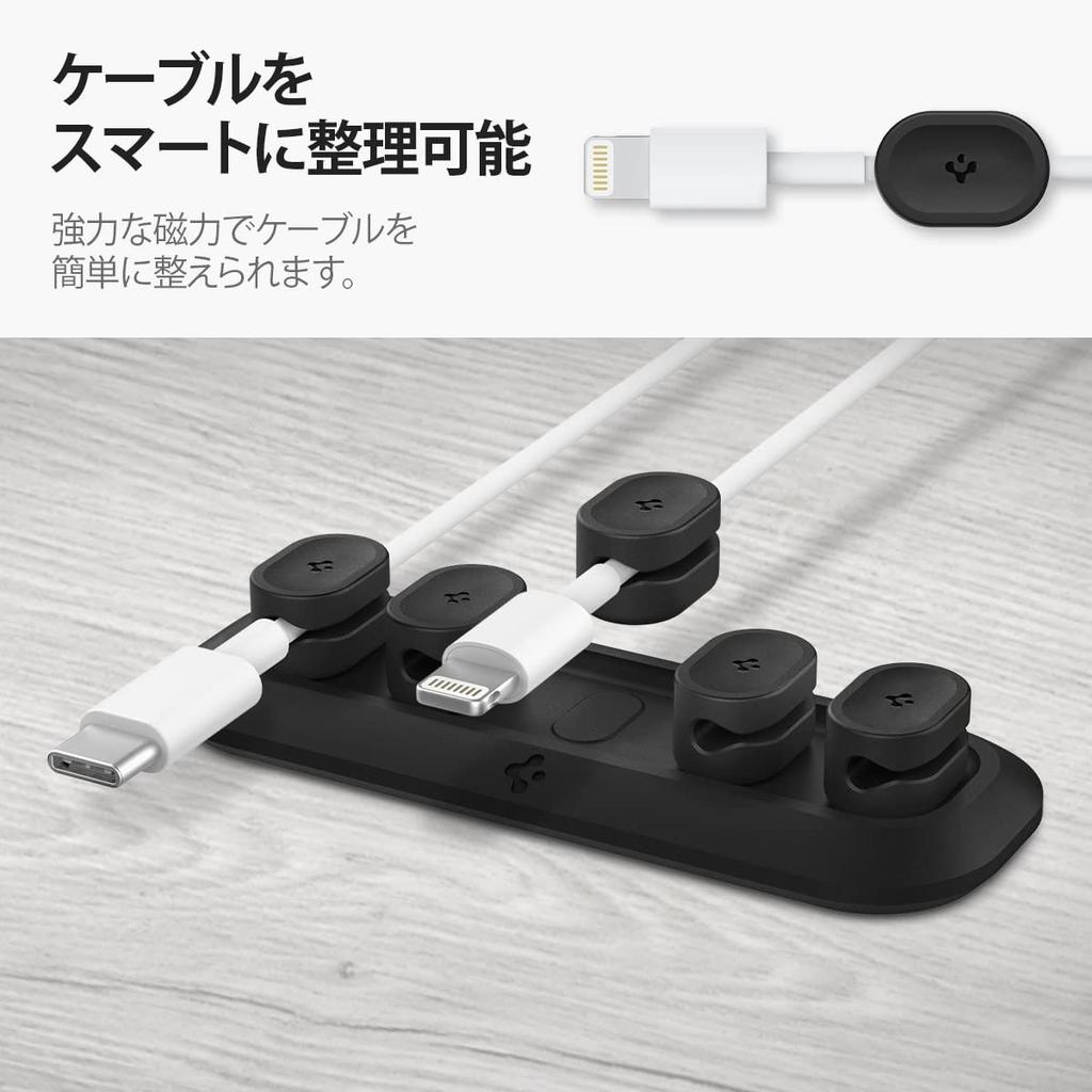 Держатель для кабелей Spigen с магнитным силиконом Super Strong, совместим с Lightning, Micro USB и другими, ACA05401. Дизайн, Материал, Магнит, Кабели, USB-C