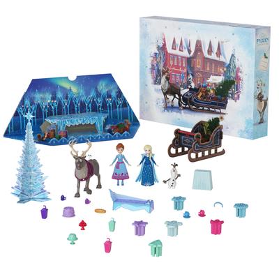 Mattel Календарь Адвента Disney Frozen Аренделл Рождество Мини-кукла Наряжание Дом для ролевых игр для детей от 3 лет Синий HWX20