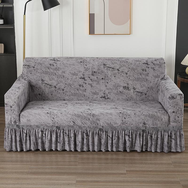 Высокоэластичный чехол для дивана с юбкой, эластичный, легко прилегающий чехол для кресла, дивана для гостиной, защита для мебели, чехол для дивана