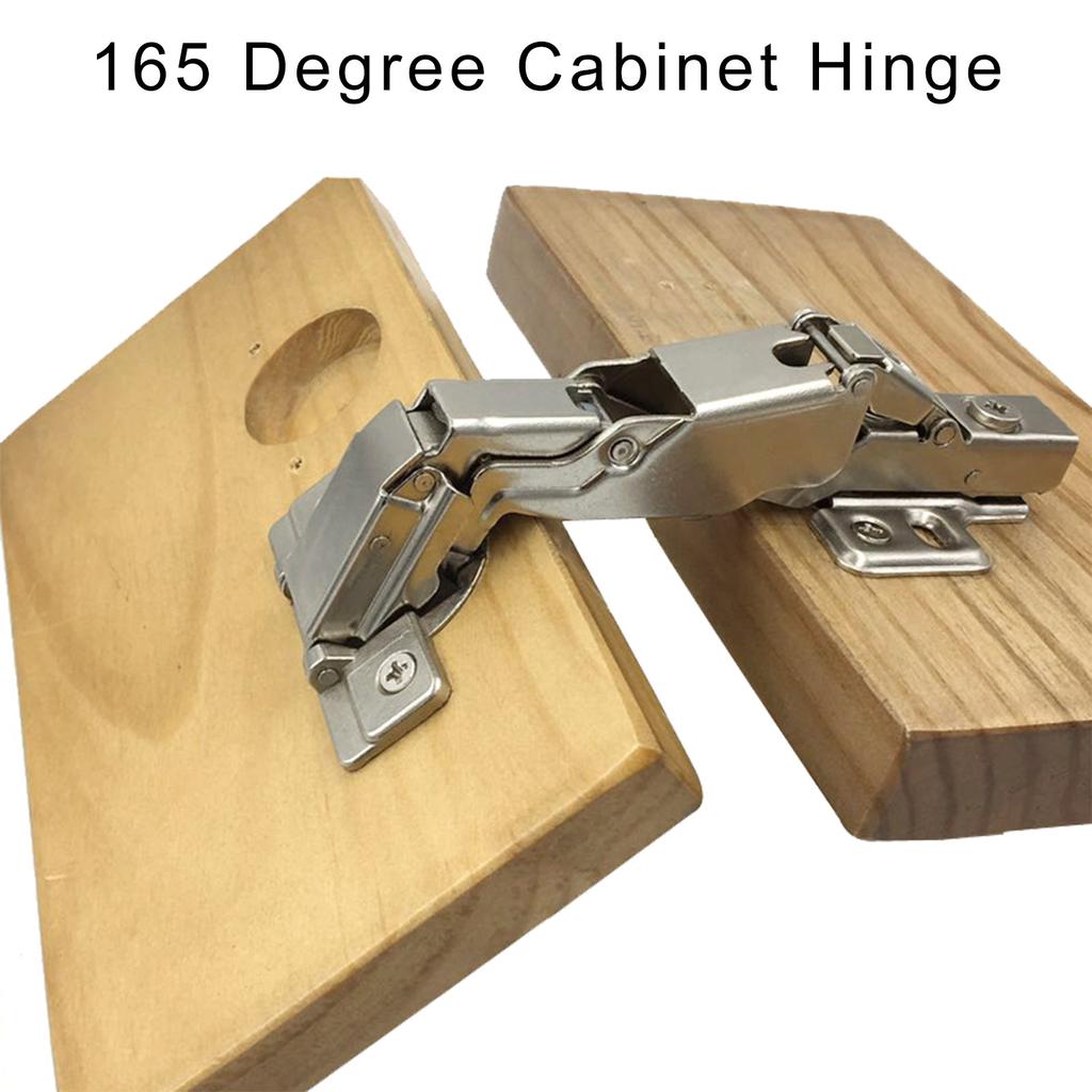 Петли для шкафов с широким углом мягкого закрывания, 165 градусов, нулевой выступ, быстрая установка, дверные петли с монтажной пластиной для дома