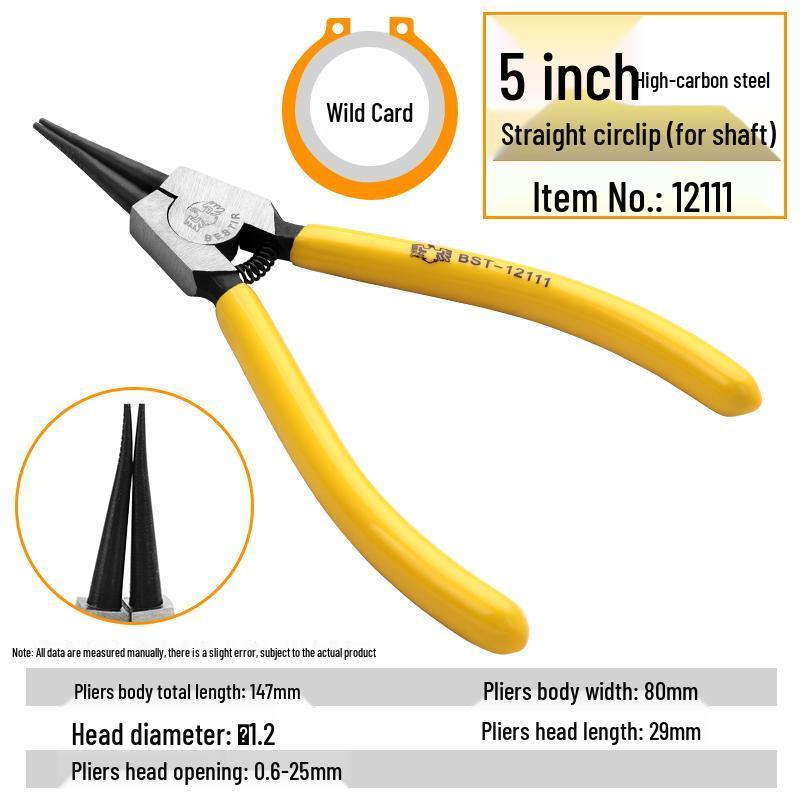 Eagle Ring Pliers Set: Internal/External, Straight/Bent, Dual-Purpose, Multi-Function Spring Retaining Pliers