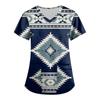 Summer Women's Retro Printed Loose Casual V-neck Short Sleeved Pocket Top T-Shirts Women’s