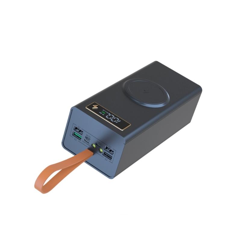 Бокс для хранения аккумуляторов 24x18650, чехол для повербанка с быстрой зарядкой PD, поддержка функций беспроводной зарядки/быстрой зарядки