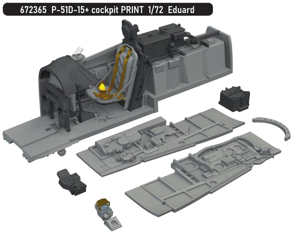 eduard Пластиковые детали для модели кабины EDU672365 1/72 P-51D-15+ (для Эдуарда)