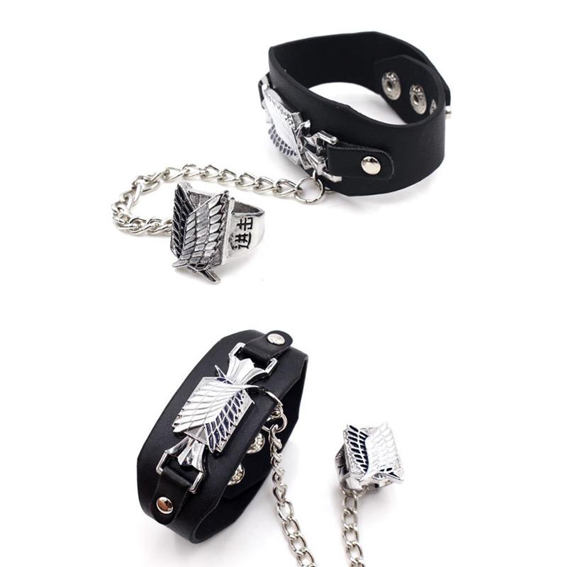 Amine Attack On Titan Косплей Реквизит Браслет + кольцо на палец, коллекция фанатов