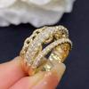 Ring woman, light luxury shiny buckle jewelry, line geometric high-end ring