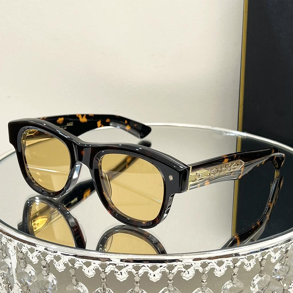 Ацетатные солнцезащитные очки CAAN для мужчин и женщин в овальной оправе, высокое качество, роскошные модные очки ручной работы в японском ретро-стиле для отдыха на открытом воздухе, брендовые очки UV400